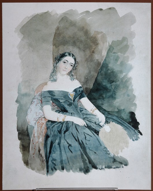 Portrait of Leonilla Ivanovna Baryatinskaya, Princess zu Sayn Wittgenstein (1816-1918) from Wassili Sadownikow