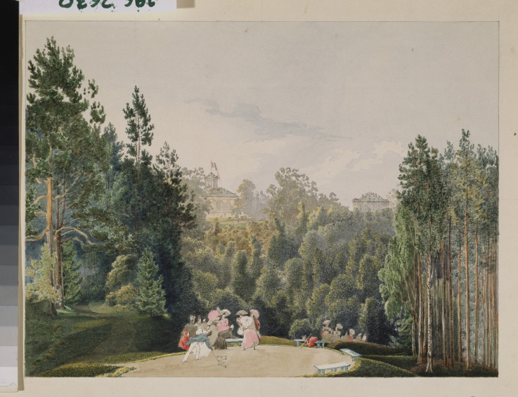 Scene in a park from Wassili Sadownikow