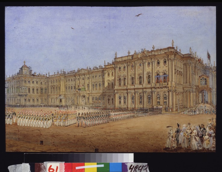 Military Review at the Winter palace in St. Petersburg from Wassili Sadownikow