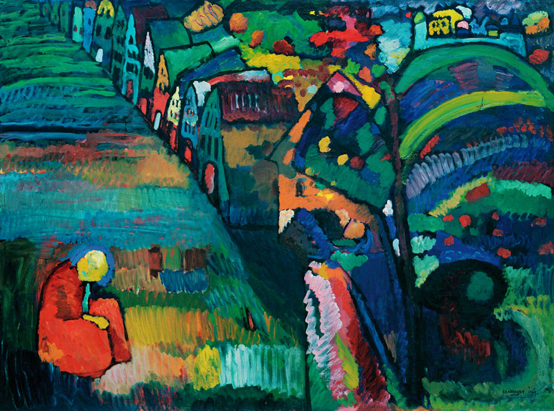 Picture with houses from Wassily Kandinsky