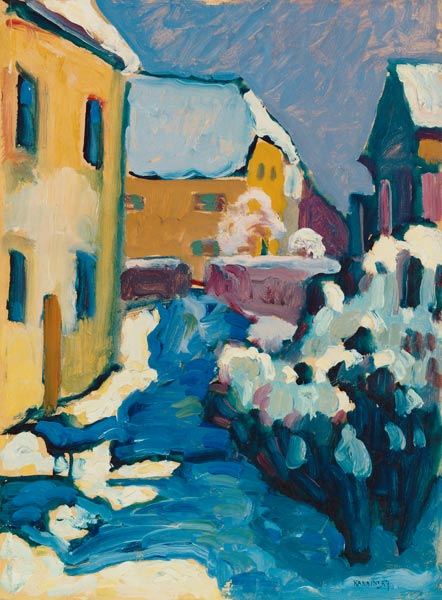 Cemetery and vicarage in Kochel from Wassily Kandinsky