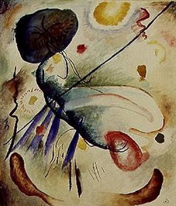 Watercolour painting with line. from Wassily Kandinsky