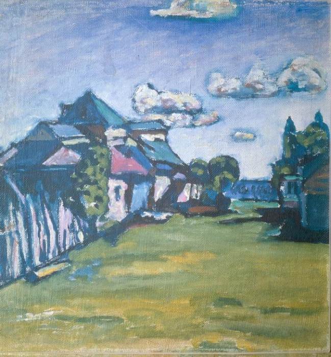 Landscape with buidlings from Wassily Kandinsky