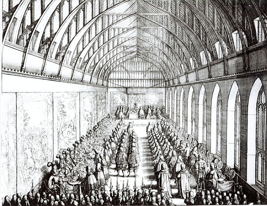 Garter Feast in St. George''s Hall, Windsor, in the time of Charles II from Wenceslaus Hollar