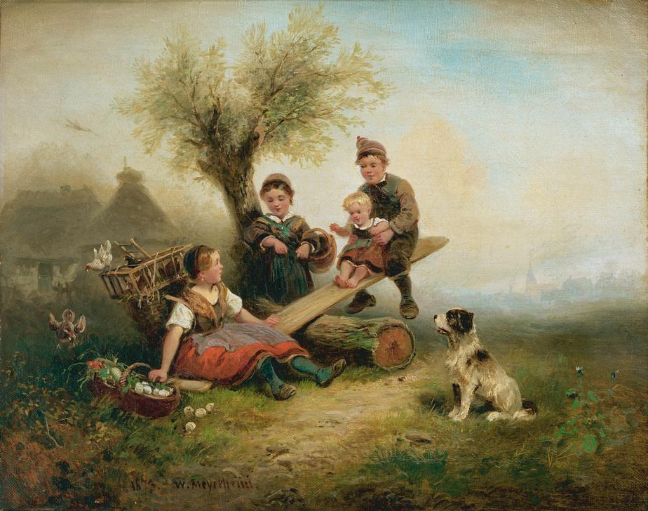 Spielende Kinder am Dorfrand from Wilhelm Alexander Meyerheim