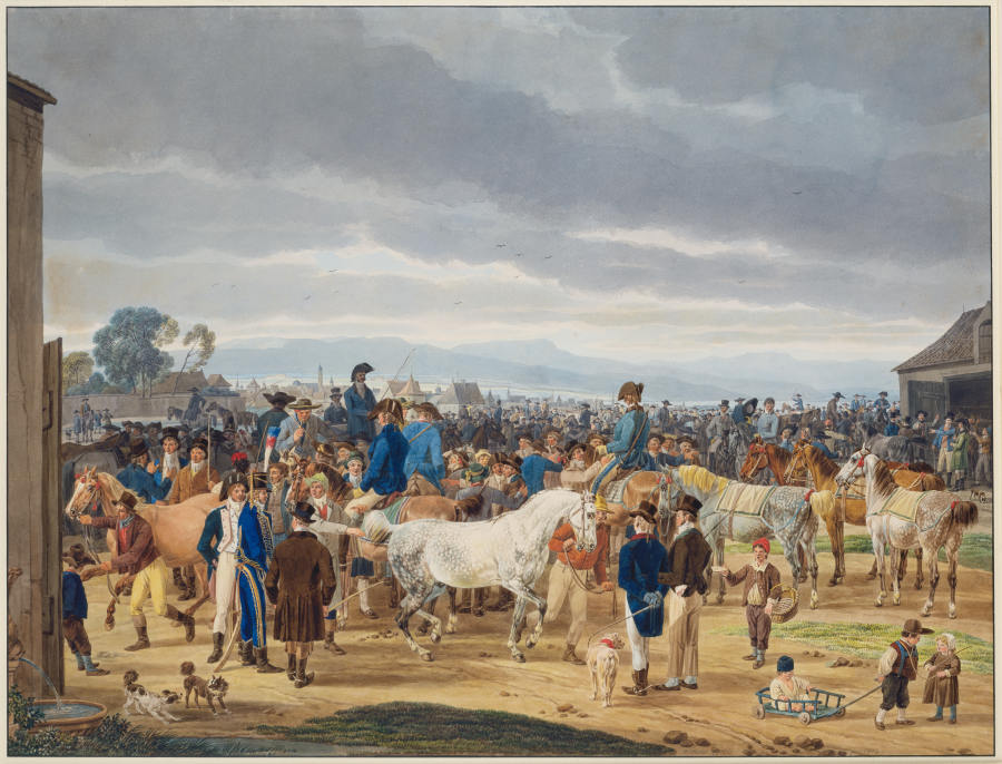 Horse market from Wilhelm Alexander Wolfgang von Kobell