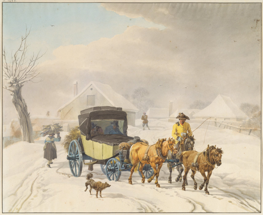 Stagecoach in Winter from Wilhelm Alexander Wolfgang von Kobell