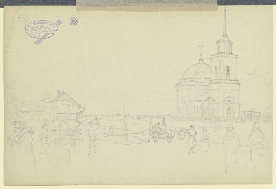 Skizze einer Kirche und des Kirchplatzes from Wilhelm Amandus Beer