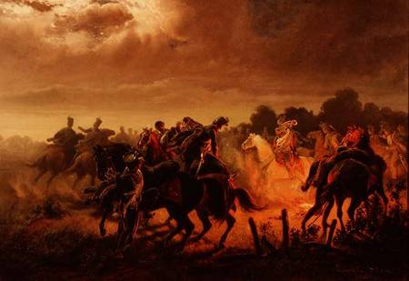 Night Alert, Hussar outpost in the Italian Campaign 1848-49 from Wilhelm Emele