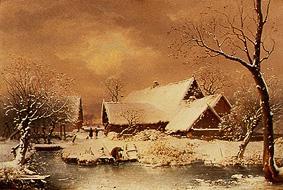 Snow-covered winter landscape. from Wilhelm Heinrich Schneider