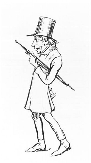 Caricature of Soren Aabye Kierkegaard from Wilhelm Marstrand