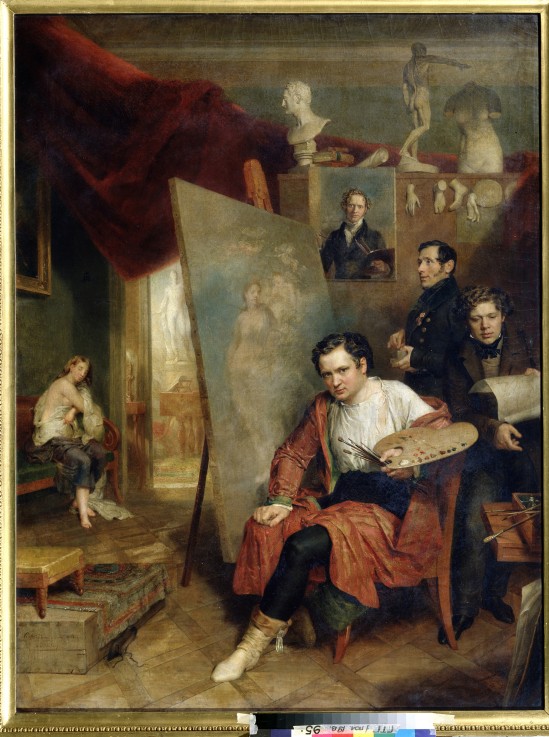In studio of the painter Wilhelm Golicke from Wilhelm August Golicke