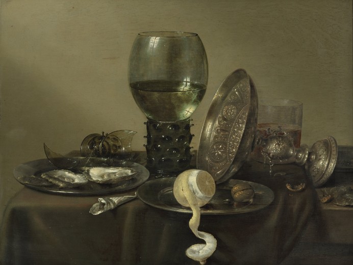Still Life with Oysters, a Rummer, a Lemon and a Silver Bowl from Willem Claesz Heda