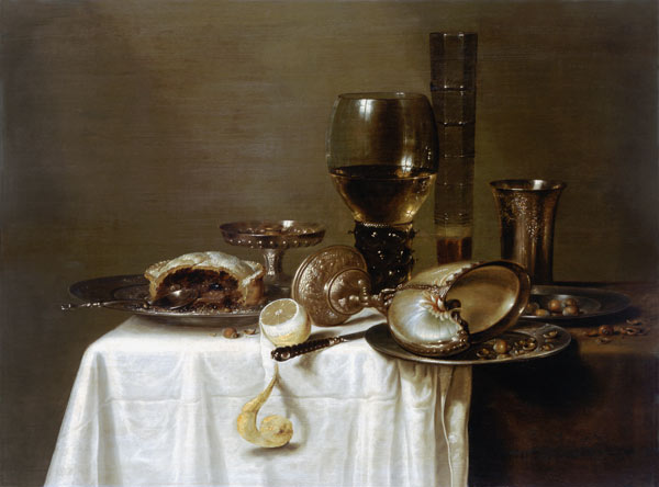 Quiet life with wine cup and Nautilusmuschel from Willem Claesz Heda