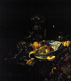 Gefässe and fruits with a Delft bowl from Willem Kalf