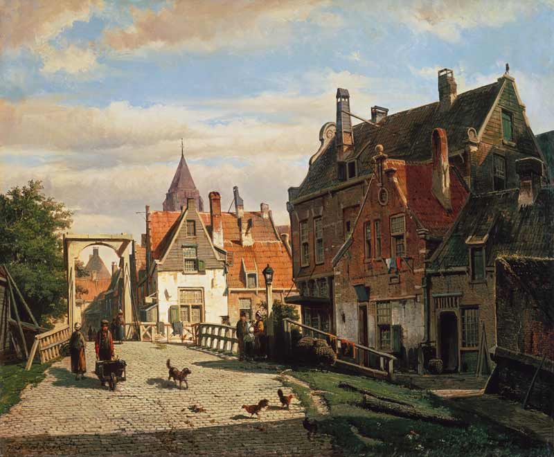 Dutch town view. from Willem Koekkoek