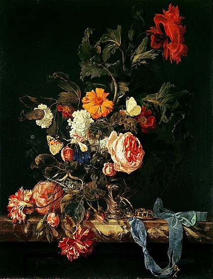 Still Life with Poppies and Roses from Willem van Aelst