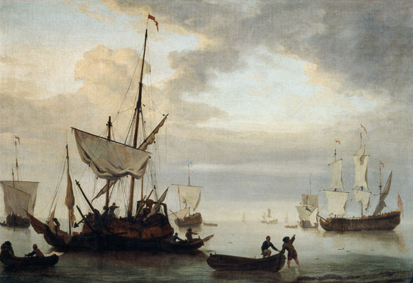 J.v.de Velde /Seascape w.Sailing Boats from Willem van de Velde the Younger