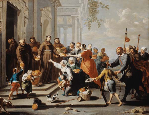 St. Antonius of Padua distributes bread to the poor from Willem van Herp