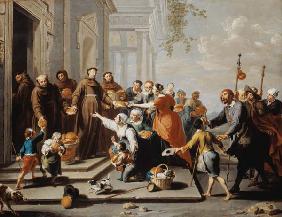 St. Antonius of Padua distributes bread to the poor