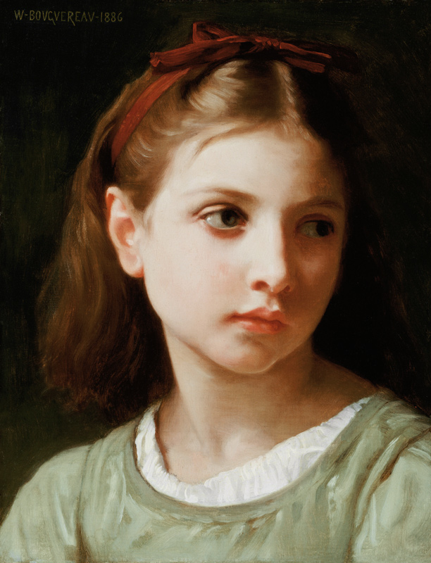 Portrait of a young girl - bust from William Adolphe Bouguereau