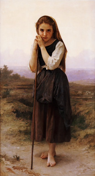 A Little Shepherdess from William Adolphe Bouguereau