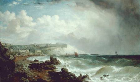 Ventnor, Isle of Wight, from the Beach, Approaching Squall from William Adolphus Knell