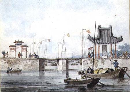 Vessels near a sluice from William Alexander