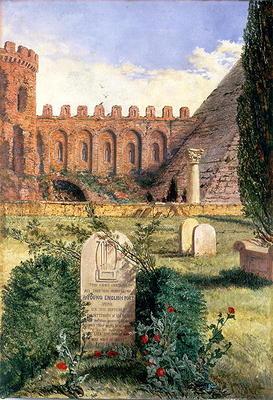Keats' Grave in the Old Protestant Cemetery in Rome, 1873