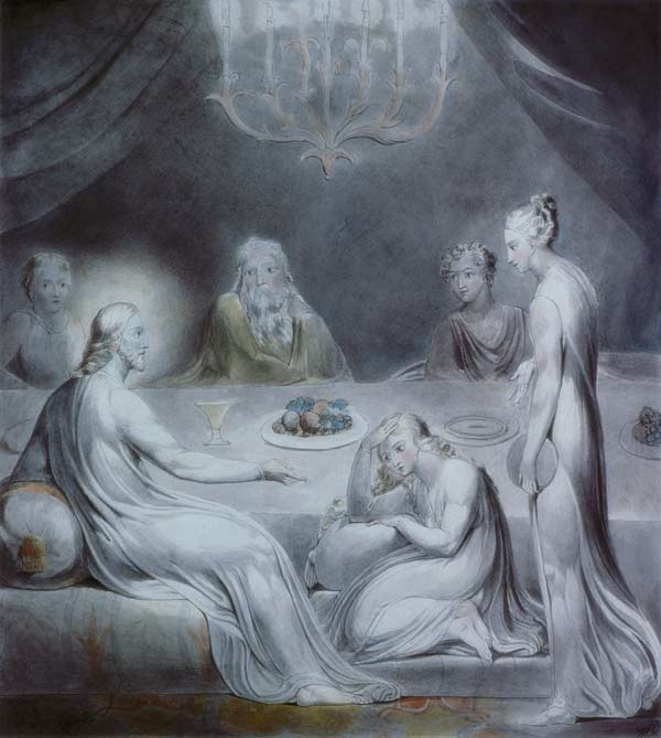 Christ in the House of Martha and Mary or The Penitent Magdalen from William Blake