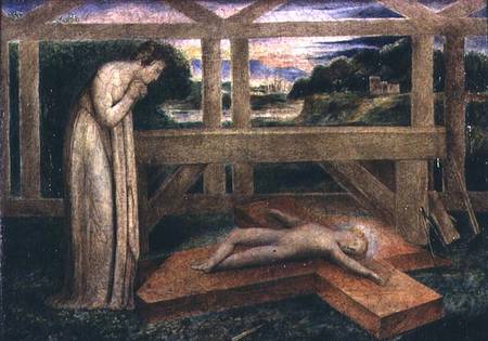 The Christ Child asleep on a Cross from William Blake