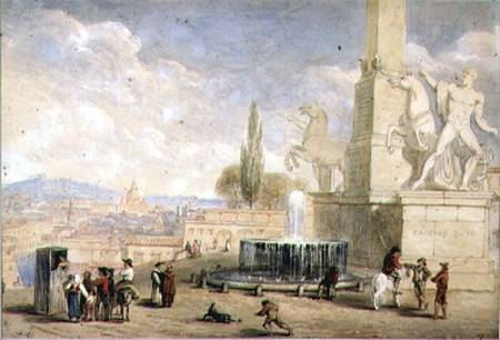 Monte Cavallo, Rome  on from William Brockedon