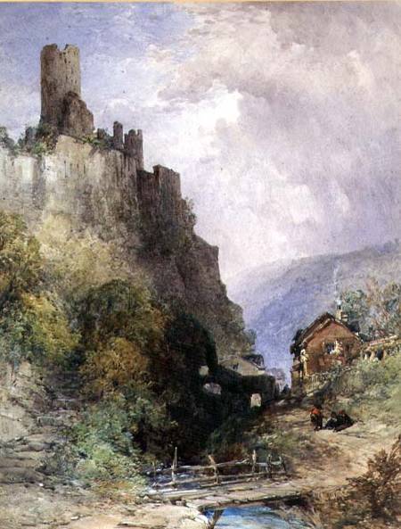 The Castle of Katz on the Rhine from William Callow