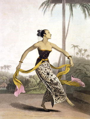 A Ronggeng or Dancing Girl, plate 21 from Vol. I of 'The History of Java' by Thomas Stamford Raffles from William Daniell
