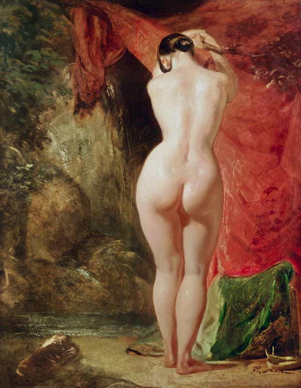 Diana standing by a waterfall (panel) from William Etty
