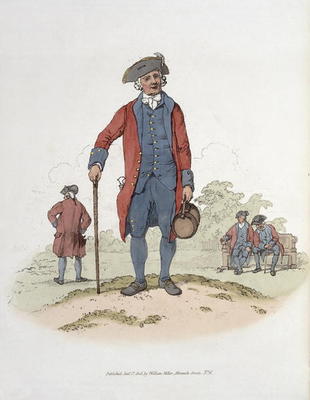 Chelsea Pensioner, from 'Costume of Great Britain', published by William Miller, 1805 (colour litho) from William Henry Pyne
