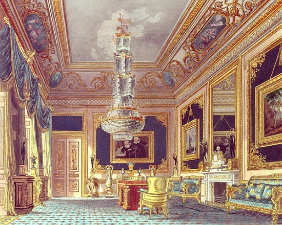 The Blue Velvet Room, Carlton House from Pyne''s ''Royal Residences'' from William Henry Pyne