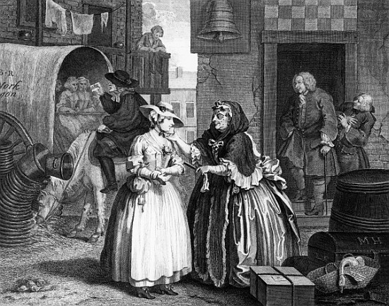 A Harlot''s Progress, plate I, Ensnared by a Procuress from William Hogarth