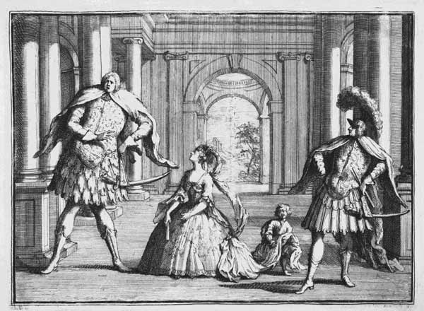 Farinelli, Cuzzoni and Senesino in Handel''s ''Flavio'', c.1728 from William Hogarth