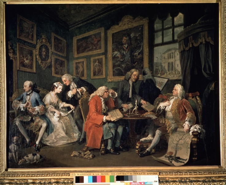 Marriage à-la-mode. 1. The Marriage Settlement from William Hogarth