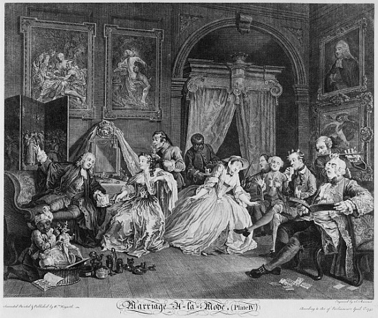 Marriage a la Mode, Plate IV, The Toilette from William Hogarth
