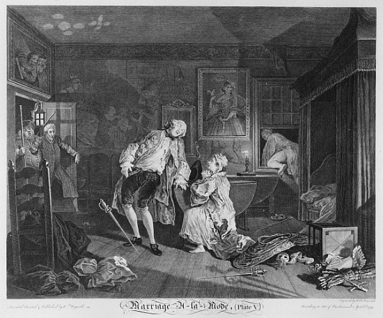 Marriage a la Mode, Plate V, The Bagnio from William Hogarth