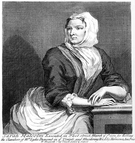 Sarah Malcolm in Newgate Prison from William Hogarth