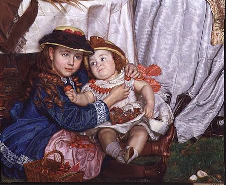 Lady Fairbairn with her Children, detail of Constance and James from William Holman Hunt