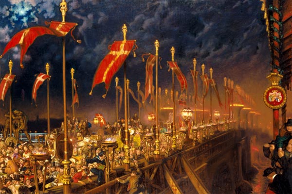 London Bridge on the Night of the Marriage of the Prince and Princess of Wales from William Holman Hunt
