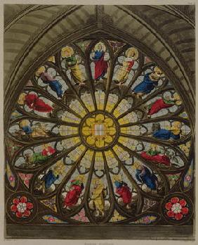 The North Window, plate D from 'Westminster Abbey', engraved by Frederick Christian Lewis (1779-1856