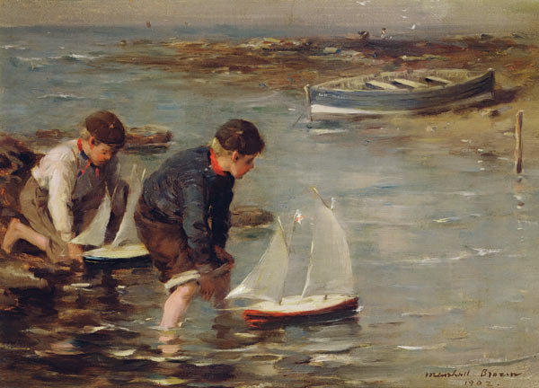 Starting the Race, 1902 (oil on canvas board) from William Marshall Brown