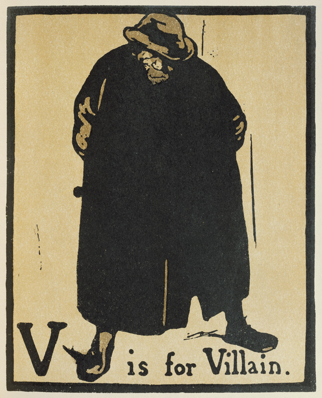 V is for Villain, illustration from An Alphabet, pub. 1898 from William Nicholson