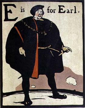E is for Earl, illustration from An Alphabet, published by William Heinemann, 1898