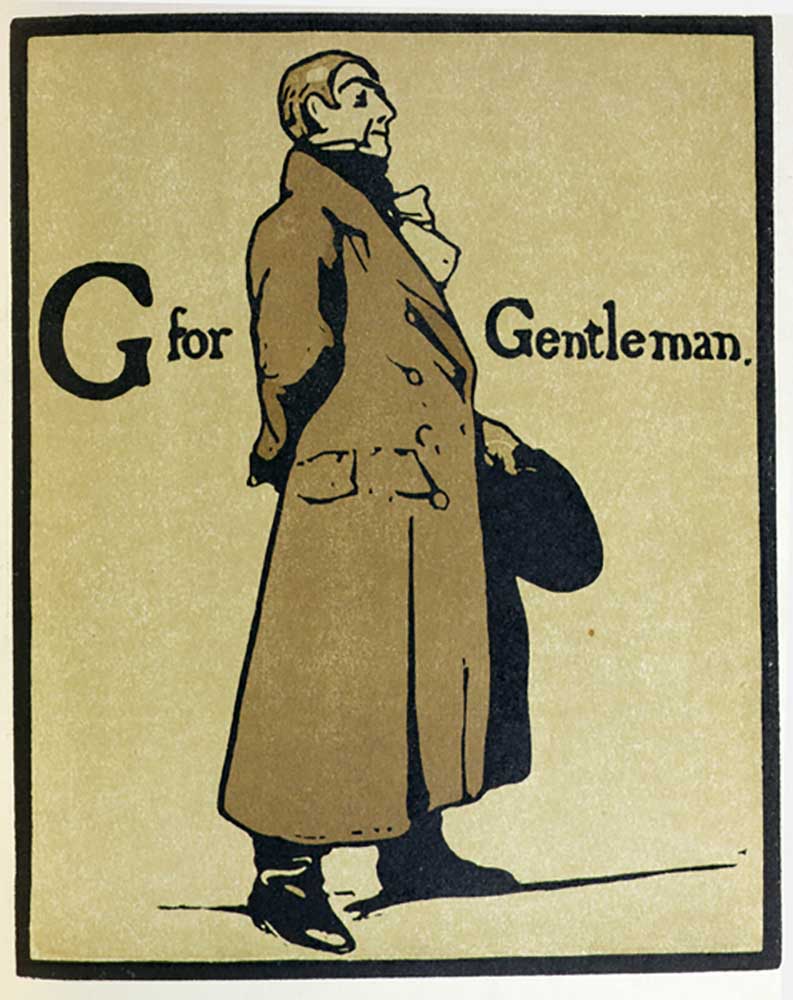 G is for Gentleman, illustration from An Alphabet, published by William Heinemann, 1898 from William Nicholson